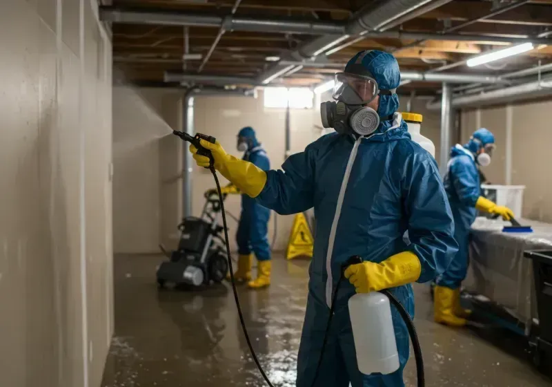 Basement Sanitization and Antimicrobial Treatment process in Holbrook, MA